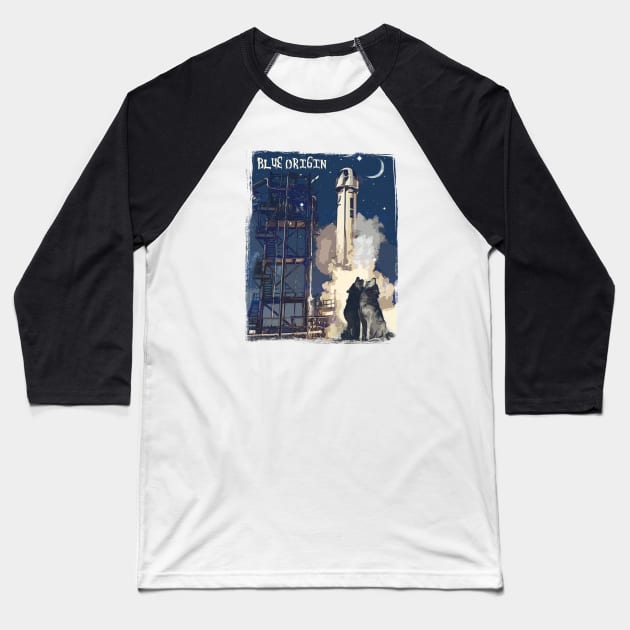 blue origin  launch Baseball T-Shirt by ElArrogante